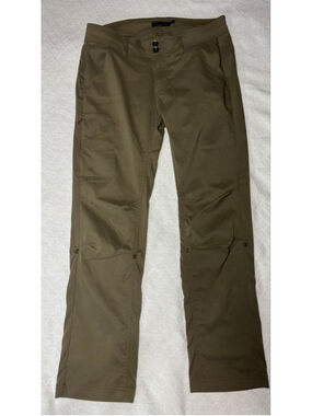 prAna Halle Roll-Up Hiking Cargo Pants Size 10 Olive Green Stretch Utility EUC